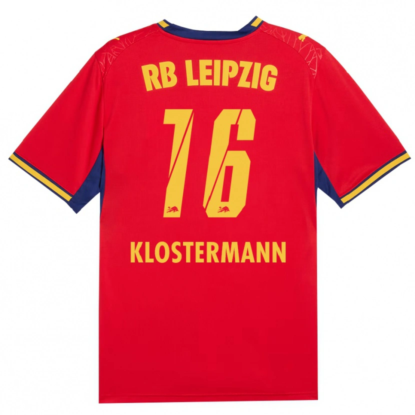Danxen Kvinnor Lukas Klostermann #16 Röd Gul Kunglig Blå Bortatröja Matchtröjor 2026/27 Tröjor T-Tröja