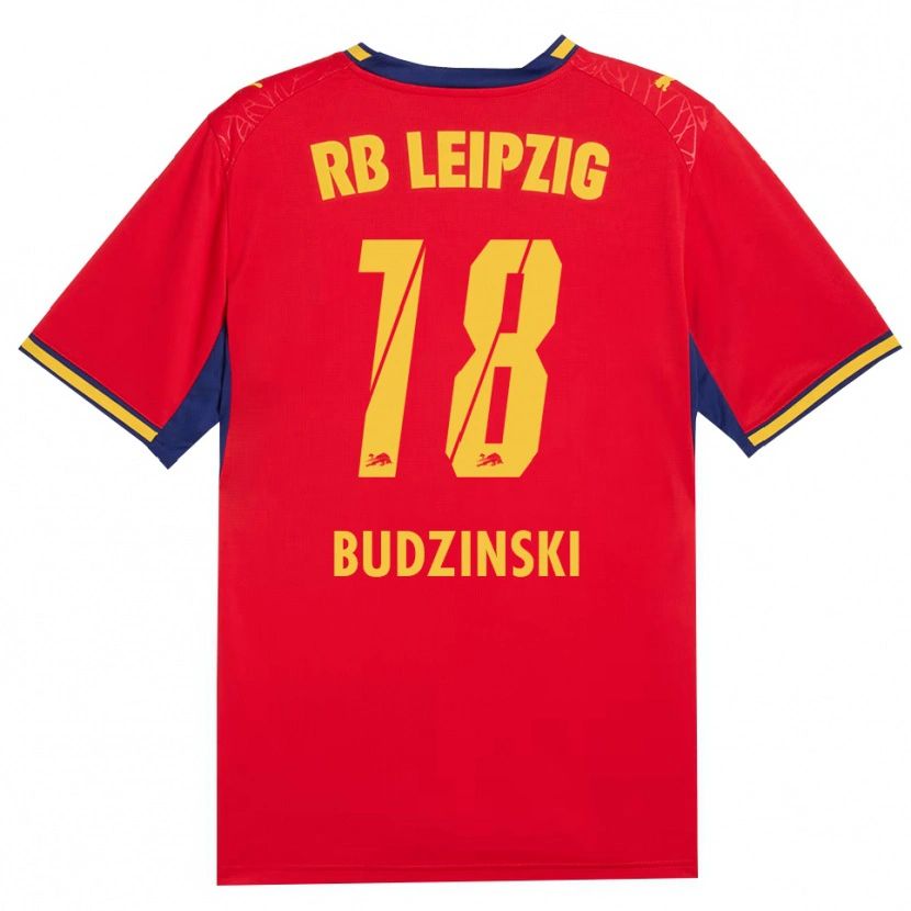 Danxen Kvinnor Kurt Budzinski #18 Röd Gul Kunglig Blå Bortatröja Matchtröjor 2026/27 Tröjor T-Tröja