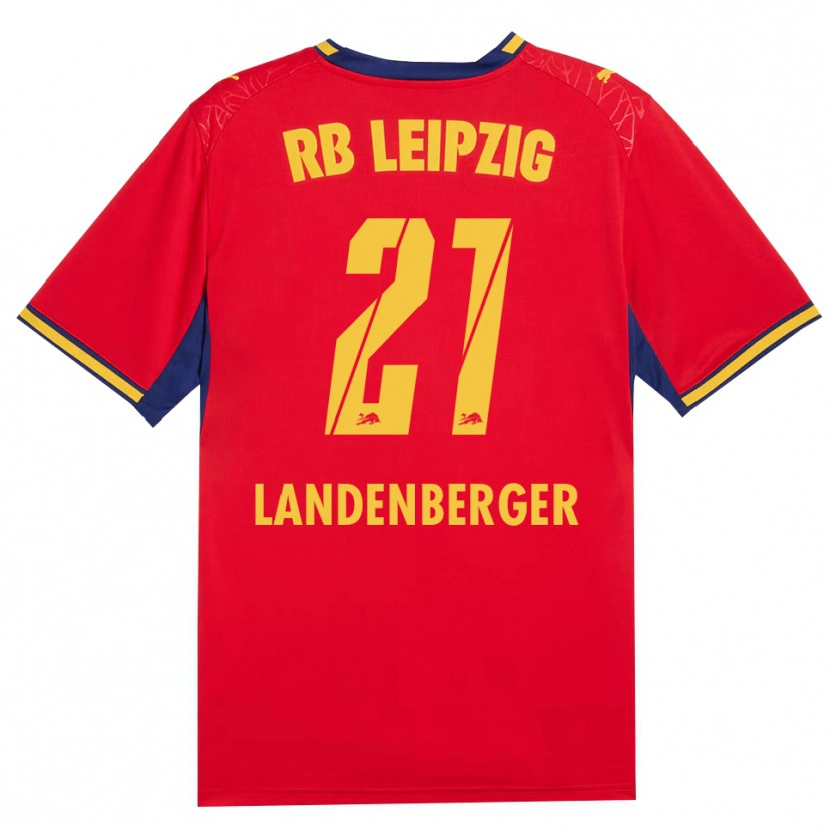 Danxen Kvinnor Julia Landenberger #21 Röd Gul Kunglig Blå Bortatröja Matchtröjor 2026/27 Tröjor T-Tröja