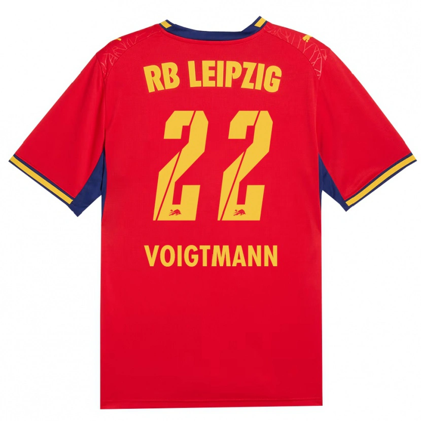 Danxen Kvinnor Alexander Voigtmann #22 Röd Gul Kunglig Blå Bortatröja Matchtröjor 2026/27 Tröjor T-Tröja