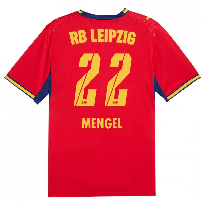 Danxen Kvinnor Luca Mengel #22 Röd Gul Kunglig Blå Bortatröja Matchtröjor 2026/27 Tröjor T-Tröja