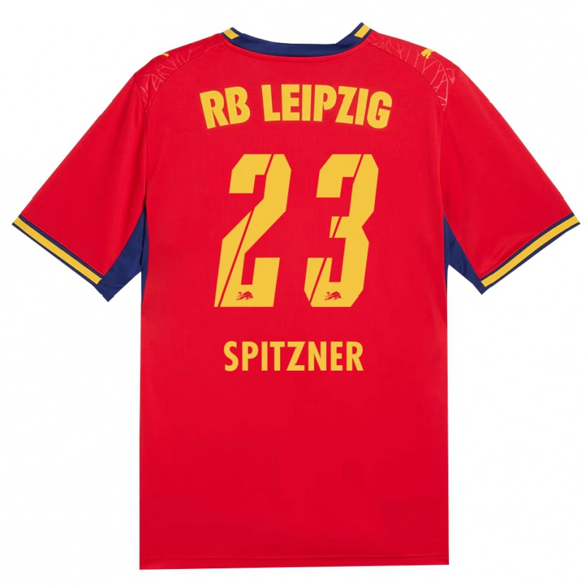 Danxen Kvinnor Kyra Spitzner #23 Röd Gul Kunglig Blå Bortatröja Matchtröjor 2026/27 Tröjor T-Tröja