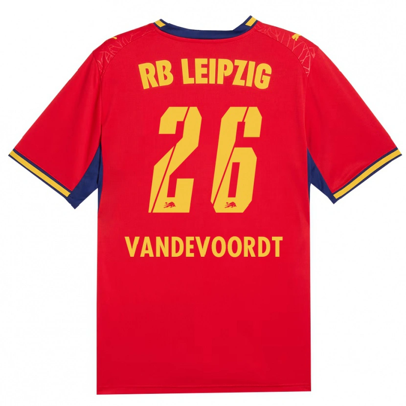 Danxen Kvinnor Maarten Vandevoordt #26 Röd Gul Kunglig Blå Bortatröja Matchtröjor 2026/27 Tröjor T-Tröja