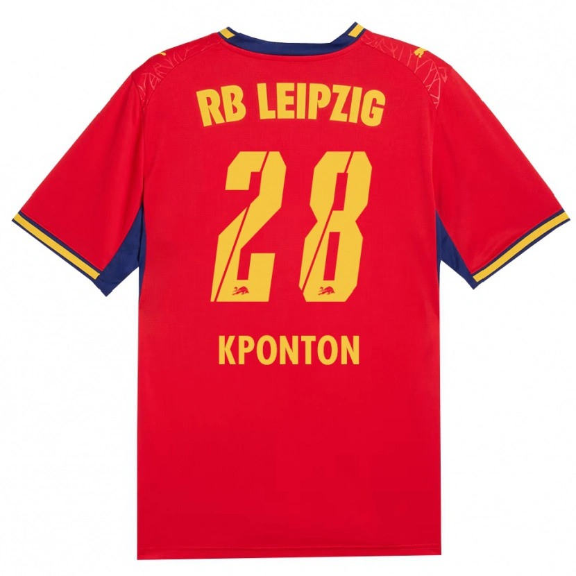 Danxen Kvinnor Marwan Kponton #28 Röd Gul Kunglig Blå Bortatröja Matchtröjor 2026/27 Tröjor T-Tröja
