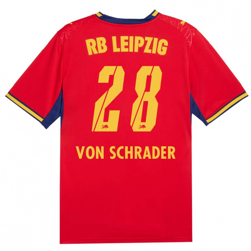 Danxen Kvinnor Lina Von Schrader #28 Röd Gul Kunglig Blå Bortatröja Matchtröjor 2026/27 Tröjor T-Tröja