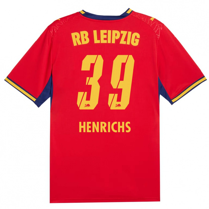 Danxen Kvinnor Benjamin Henrichs #39 Röd Gul Kunglig Blå Bortatröja Matchtröjor 2026/27 Tröjor T-Tröja