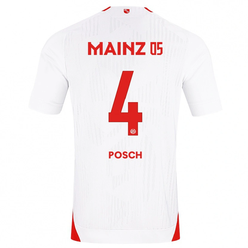 Danxen Kvinnor Stefan Posch #4 Vit Röd Gul Bortatröja Matchtröjor 2026/27 Tröjor T-Tröja