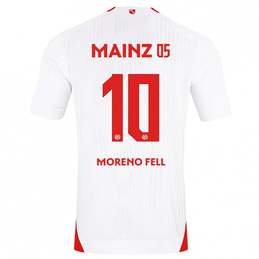 Danxen Kvinnor Fabio Moreno Fell #10 Vit Röd Gul Bortatröja Matchtröjor 2026/27 Tröjor T-Tröja