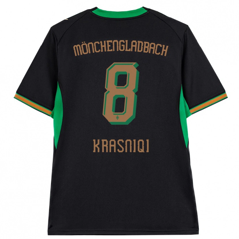 Danxen Kvinnor Engjell Krasniqi #8 Svart Orange Grön Brun Bortatröja Matchtröjor 2026/27 Tröjor T-Tröja