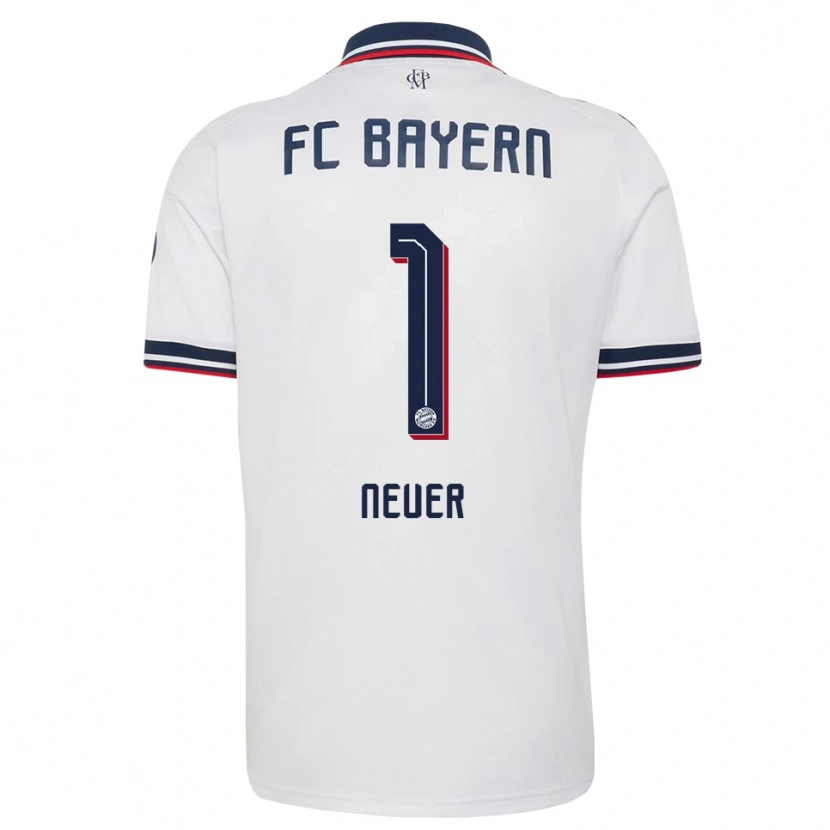 Danxen Kvinnor Manuel Neuer #1 Vit Grå Röd Bortatröja Matchtröjor 2026/27 Tröjor T-Tröja