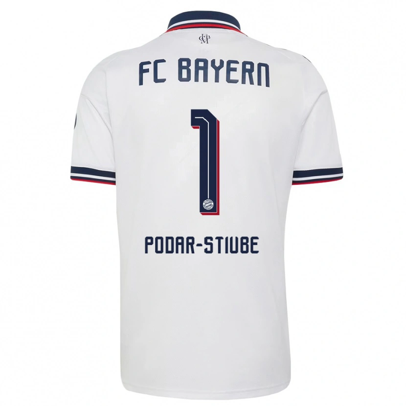 Danxen Kvinnor David Podar-Stiube #1 Vit Grå Röd Bortatröja Matchtröjor 2026/27 Tröjor T-Tröja
