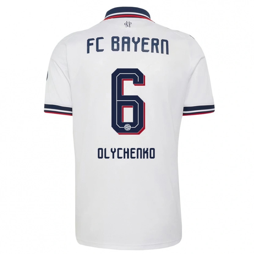 Danxen Kvinnor Bogdan Olychenko #6 Vit Grå Röd Bortatröja Matchtröjor 2026/27 Tröjor T-Tröja
