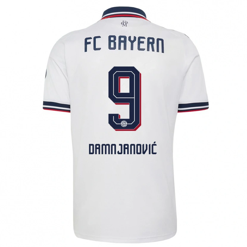 Danxen Kvinnor Jovana Damnjanović #9 Vit Grå Röd Bortatröja Matchtröjor 2026/27 Tröjor T-Tröja