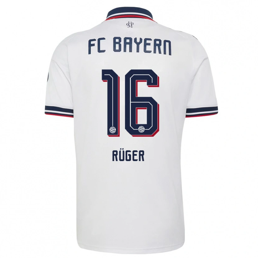 Danxen Kvinnor Kurt Rüger #16 Vit Grå Röd Bortatröja Matchtröjor 2026/27 Tröjor T-Tröja