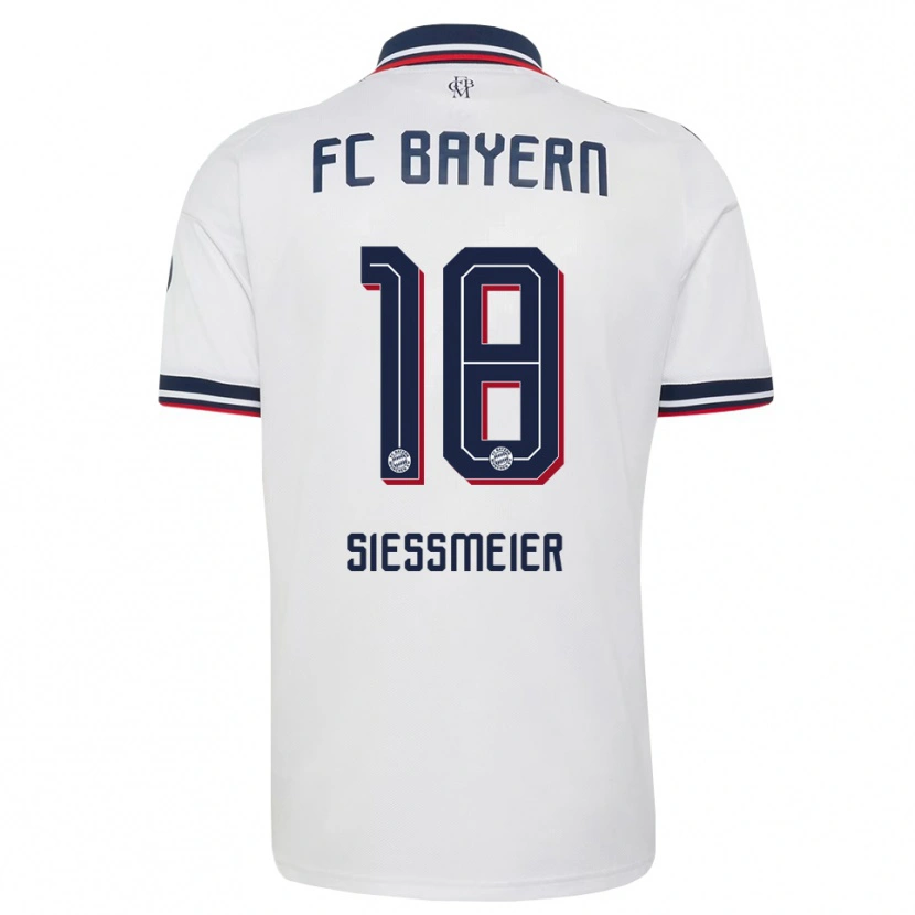 Danxen Kvinnor Maximilian Sießmeier #18 Vit Grå Röd Bortatröja Matchtröjor 2026/27 Tröjor T-Tröja