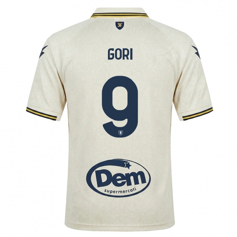 Danxen Kvinnor Lorenzo Gori #9 Oldlace Gul Svart Bortatröja Matchtröjor 2026/27 Tröjor T-Tröja