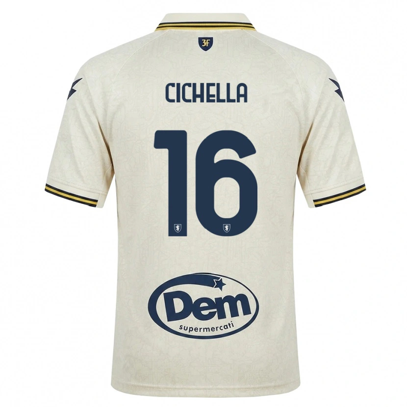Danxen Kvinnor Matteo Cichella #16 Oldlace Gul Svart Bortatröja Matchtröjor 2026/27 Tröjor T-Tröja