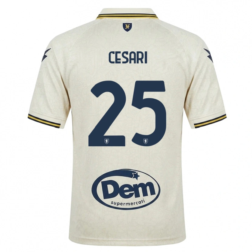 Danxen Kvinnor Nicolò Cesari #25 Oldlace Gul Svart Bortatröja Matchtröjor 2026/27 Tröjor T-Tröja
