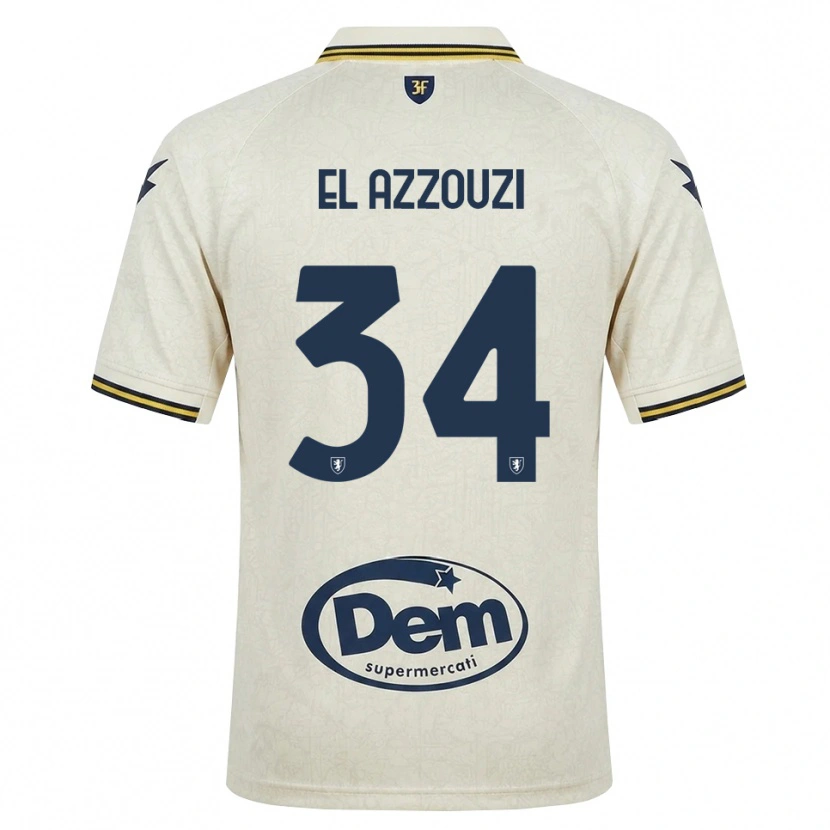 Danxen Kvinnor Anouar El Azzouzi #34 Oldlace Gul Svart Bortatröja Matchtröjor 2026/27 Tröjor T-Tröja