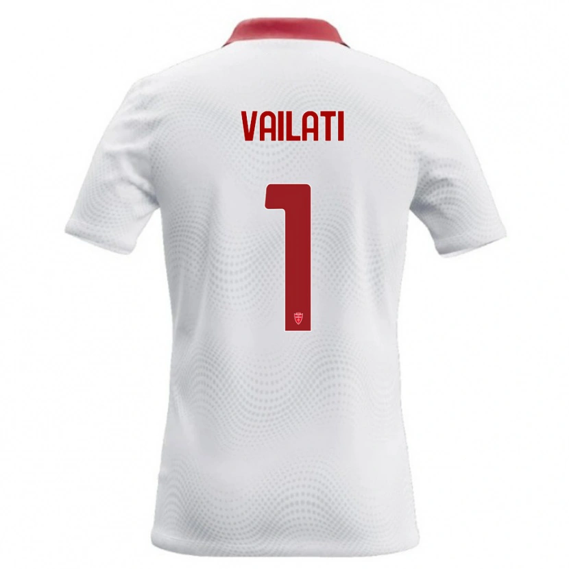 Danxen Kvinnor Andrea Vailati #1 Vit Röd Bortatröja Matchtröjor 2026/27 Tröjor T-Tröja