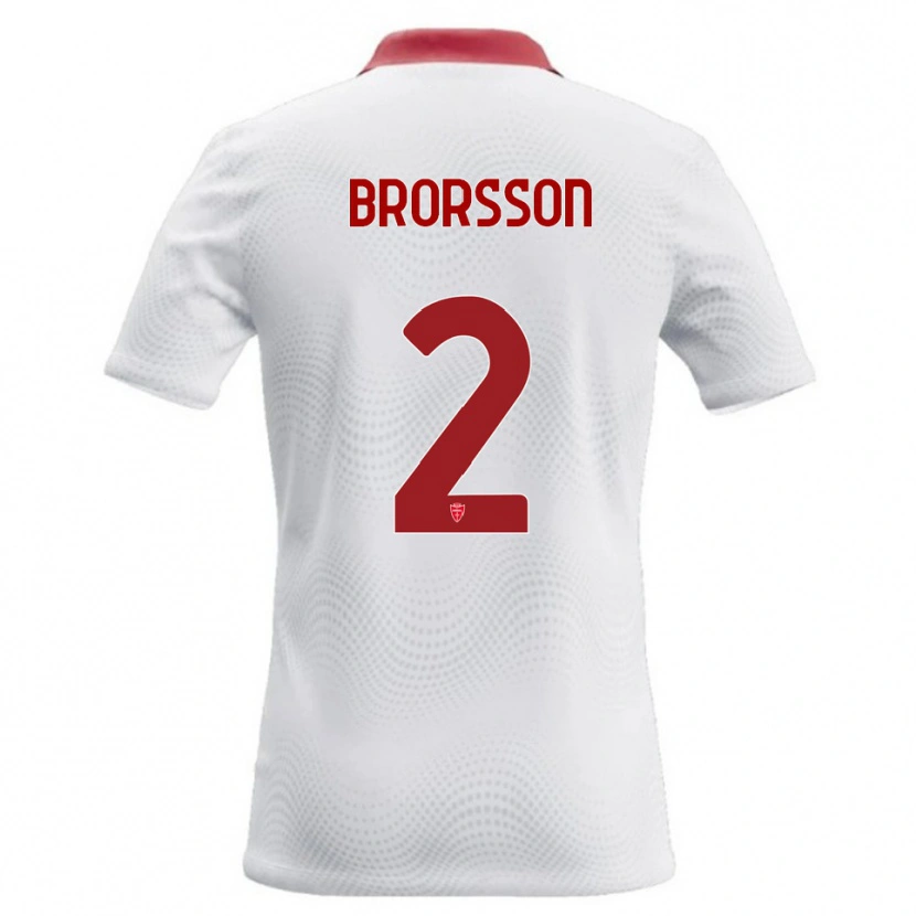 Danxen Kvinnor Arvid Brorsson #2 Vit Röd Bortatröja Matchtröjor 2026/27 Tröjor T-Tröja