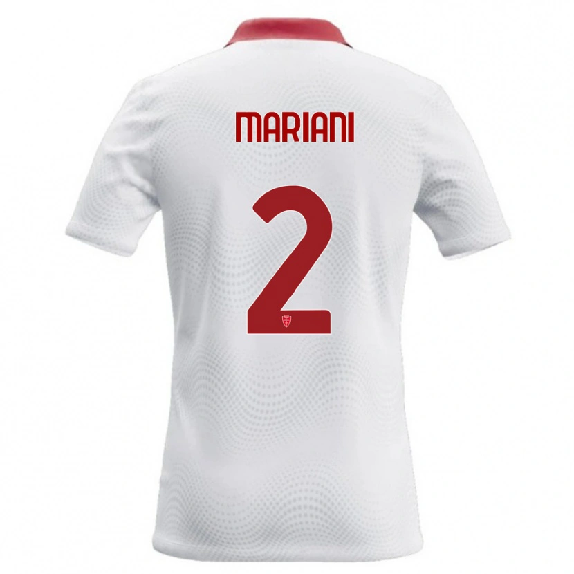 Danxen Kvinnor Christian Mariani #2 Vit Röd Bortatröja Matchtröjor 2026/27 Tröjor T-Tröja