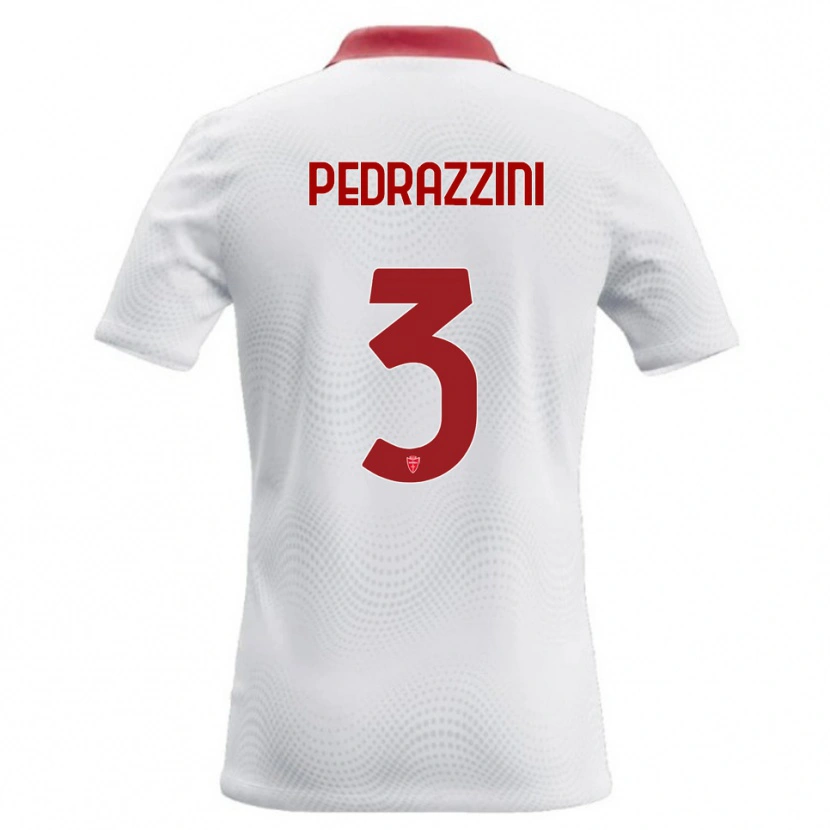 Danxen Kvinnor Carlo Pedrazzini #3 Vit Röd Bortatröja Matchtröjor 2026/27 Tröjor T-Tröja