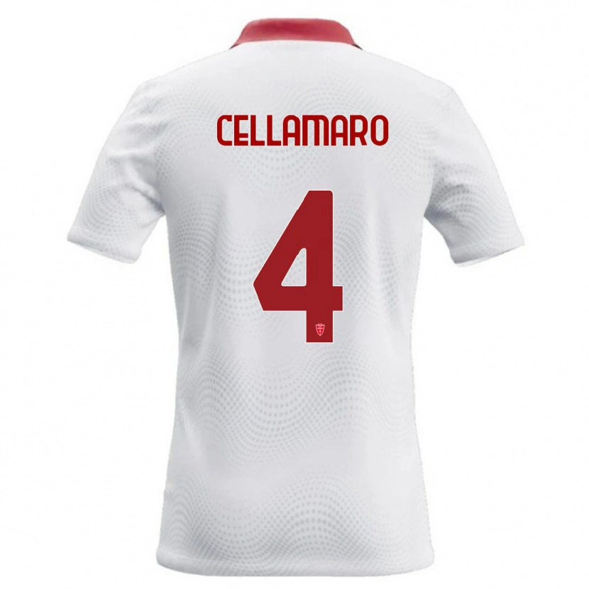 Danxen Kvinnor Simone Cellamaro #4 Vit Röd Bortatröja Matchtröjor 2026/27 Tröjor T-Tröja