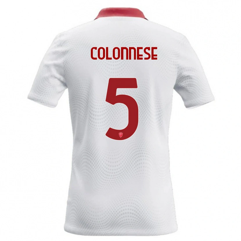 Danxen Kvinnor Lorenzo Colonnese #5 Vit Röd Bortatröja Matchtröjor 2026/27 Tröjor T-Tröja