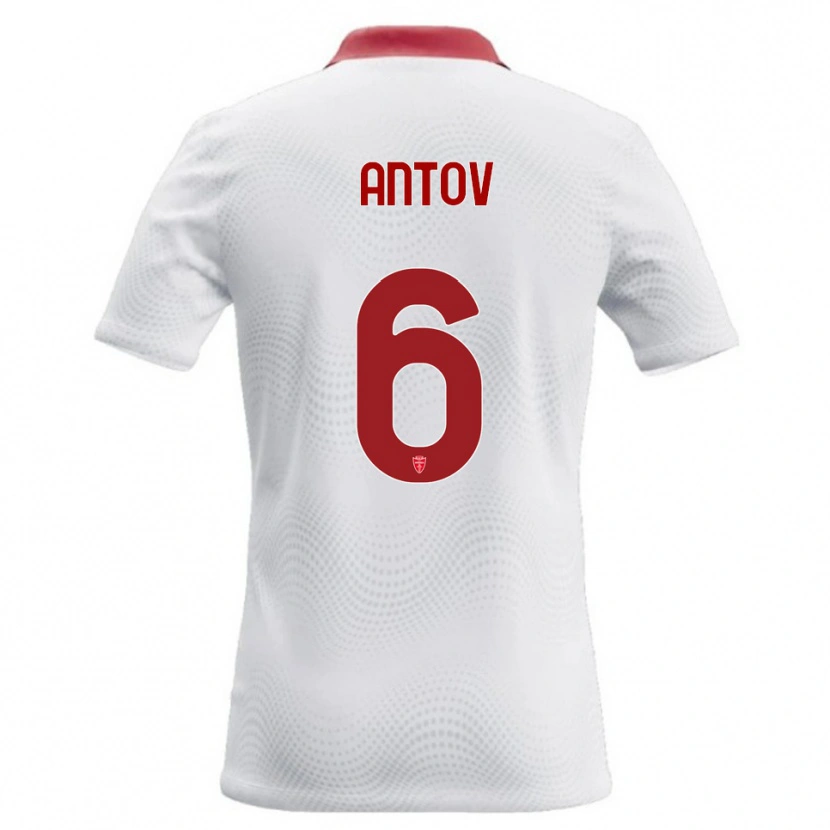 Danxen Kvinnor Valentin Antov #6 Vit Röd Bortatröja Matchtröjor 2026/27 Tröjor T-Tröja