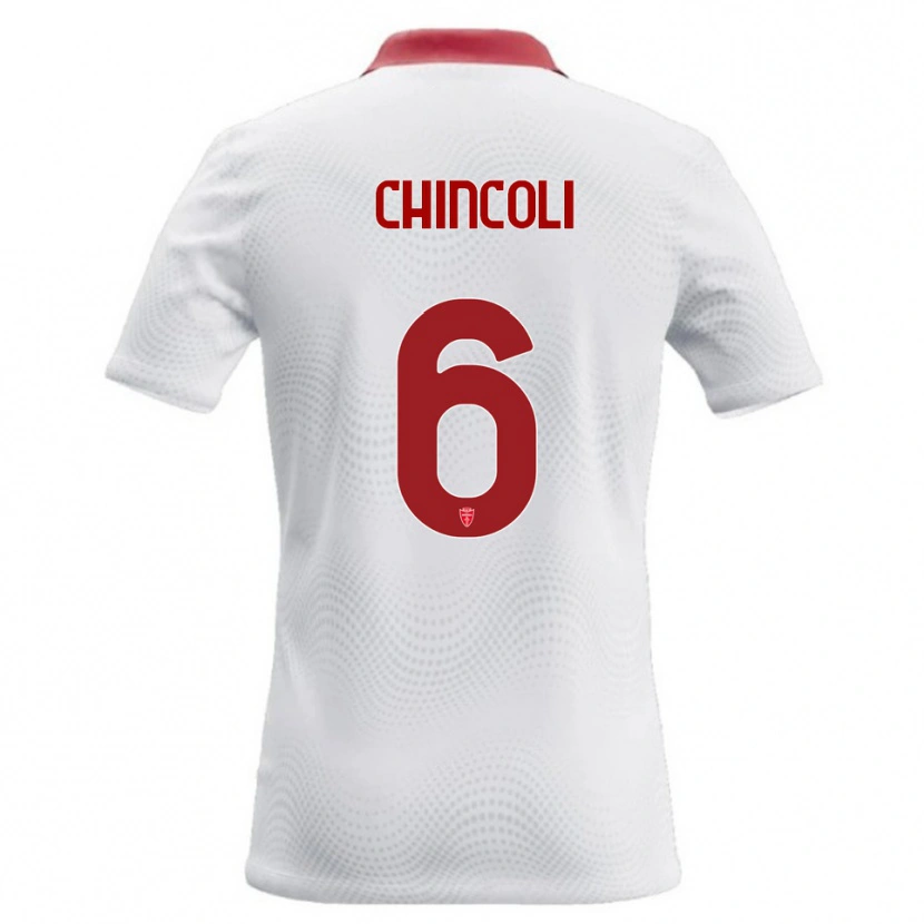 Danxen Kvinnor Lorenzo Chincoli #6 Vit Röd Bortatröja Matchtröjor 2026/27 Tröjor T-Tröja
