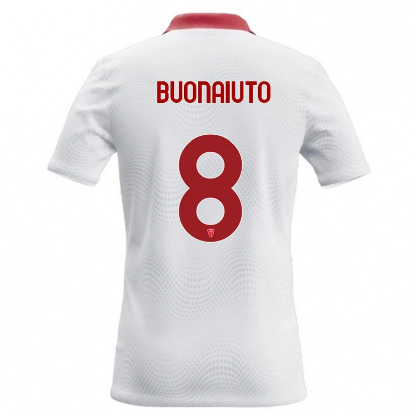 Danxen Kvinnor Marco Buonaiuto #8 Vit Röd Bortatröja Matchtröjor 2026/27 Tröjor T-Tröja