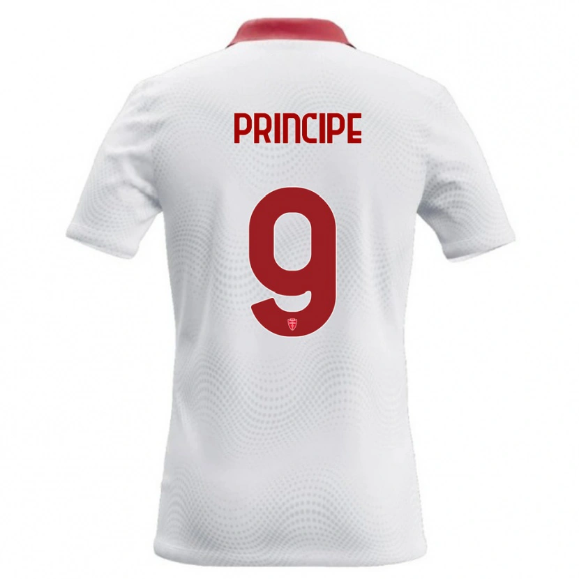 Danxen Kvinnor Tommaso Principe #9 Vit Röd Bortatröja Matchtröjor 2026/27 Tröjor T-Tröja