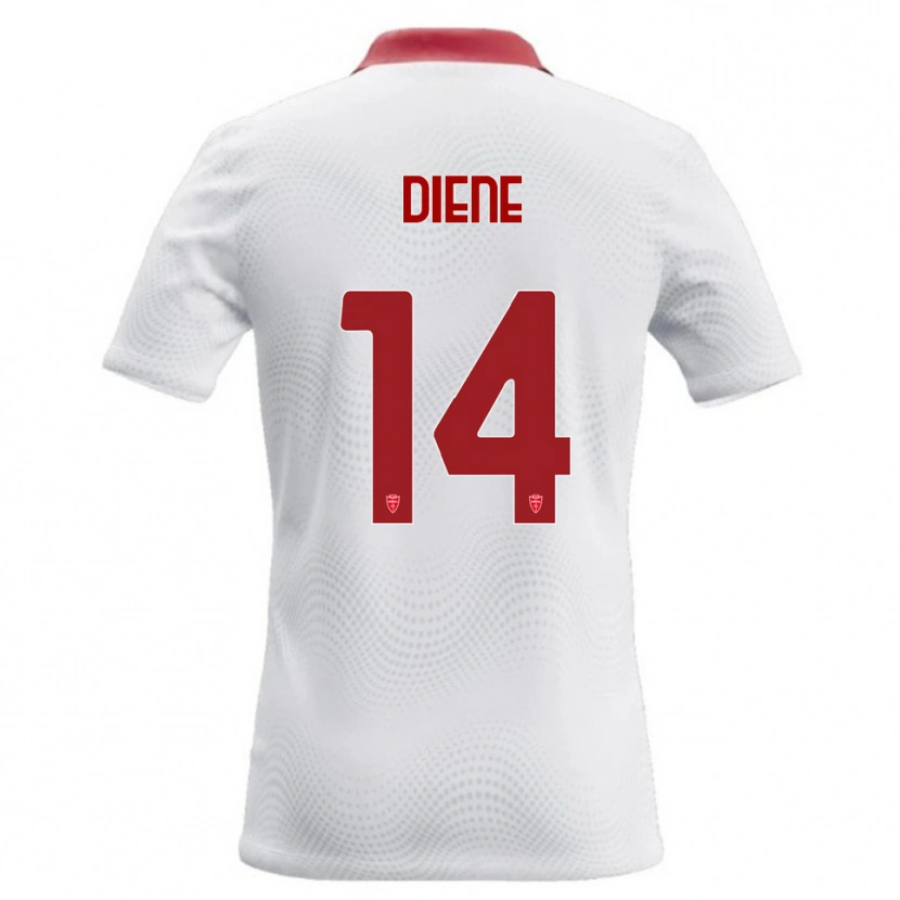 Danxen Kvinnor Abdou Diene #14 Vit Röd Bortatröja Matchtröjor 2026/27 Tröjor T-Tröja