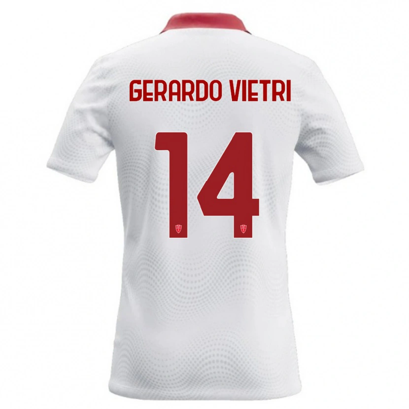 Danxen Kvinnor Alessandro Gerardo Vietri #14 Vit Röd Bortatröja Matchtröjor 2026/27 Tröjor T-Tröja