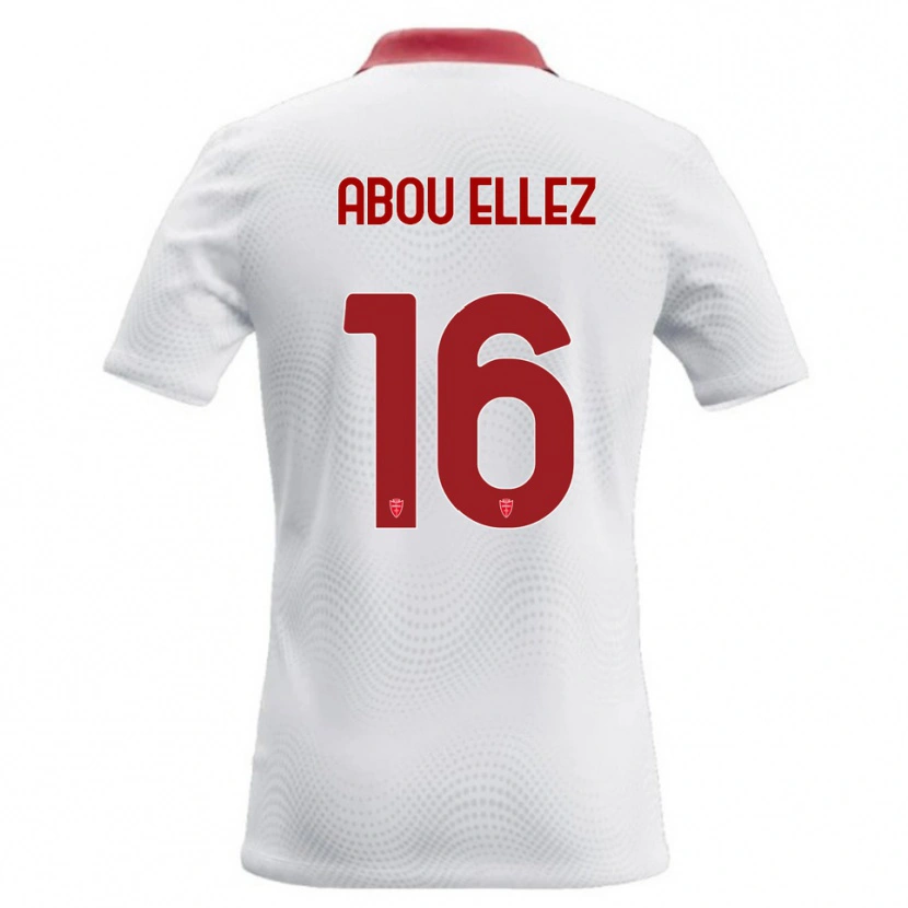 Danxen Kvinnor Amir Abou Elezz #16 Vit Röd Bortatröja Matchtröjor 2026/27 Tröjor T-Tröja