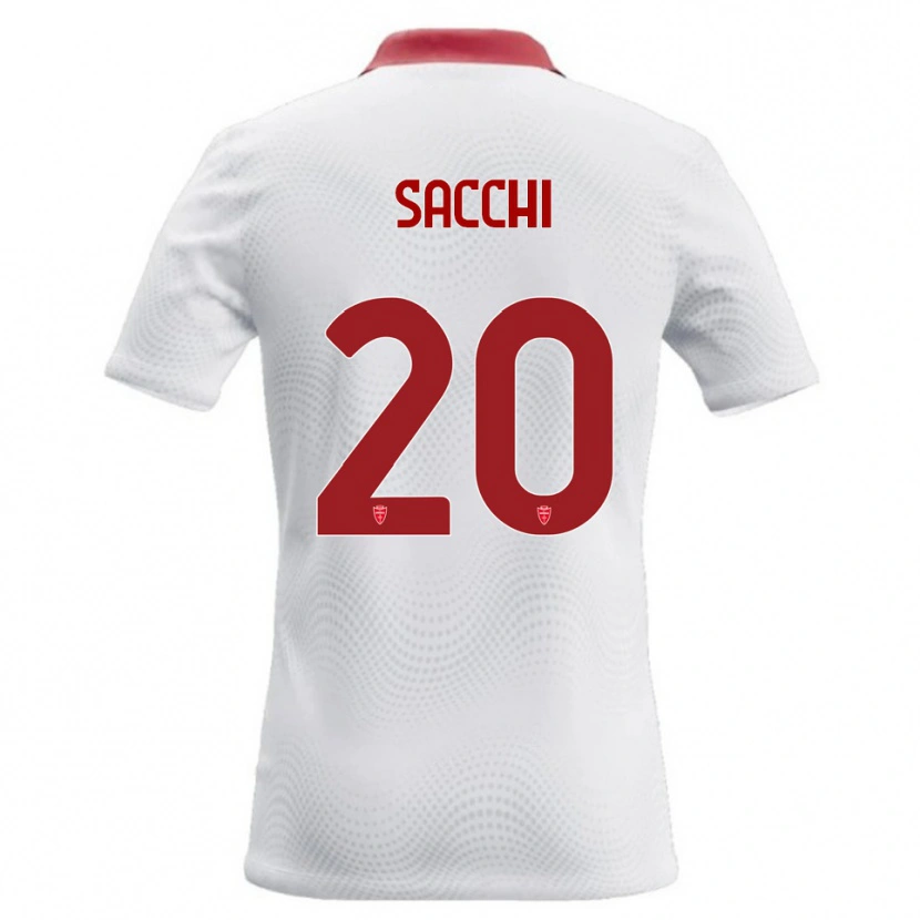 Danxen Kvinnor Riccardo Sacchi #20 Vit Röd Bortatröja Matchtröjor 2026/27 Tröjor T-Tröja