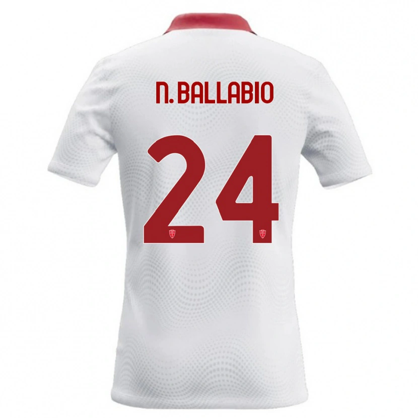 Danxen Kvinnor Nicolò Ballabio #24 Vit Röd Bortatröja Matchtröjor 2026/27 Tröjor T-Tröja