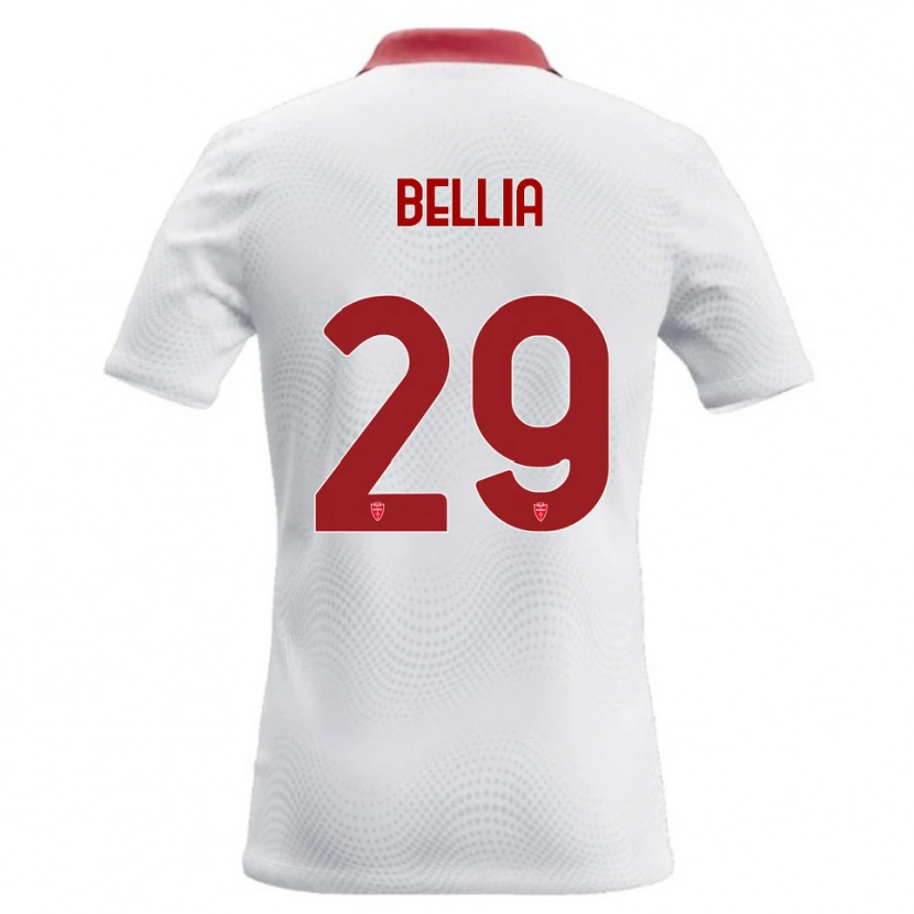 Danxen Kvinnor Edoardo Bellia #29 Vit Röd Bortatröja Matchtröjor 2026/27 Tröjor T-Tröja