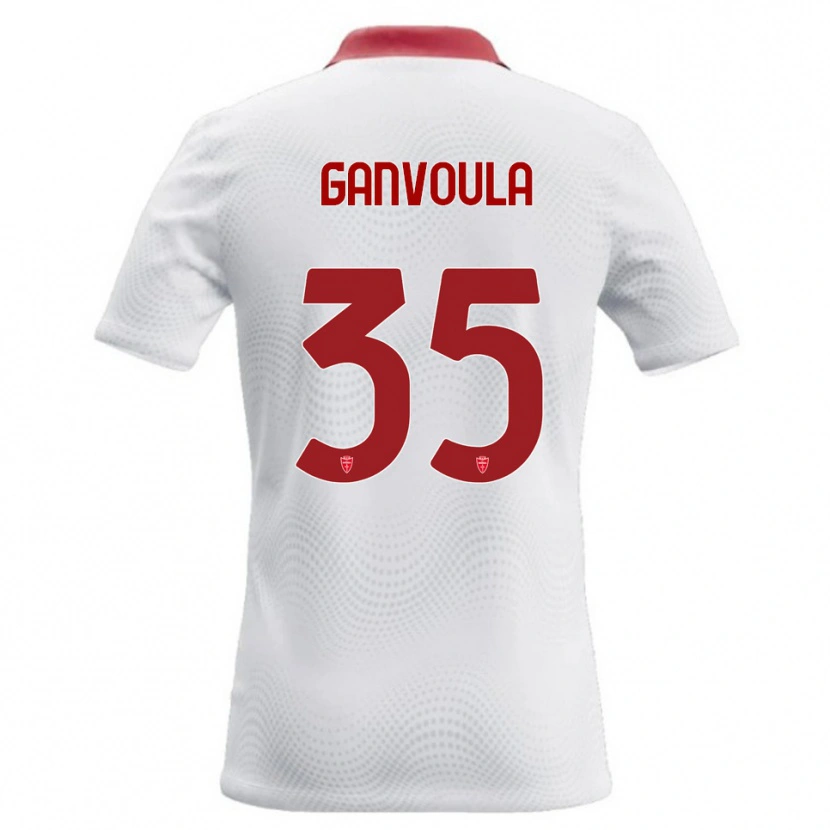 Danxen Kvinnor Silvere Ganvoula #35 Vit Röd Bortatröja Matchtröjor 2026/27 Tröjor T-Tröja