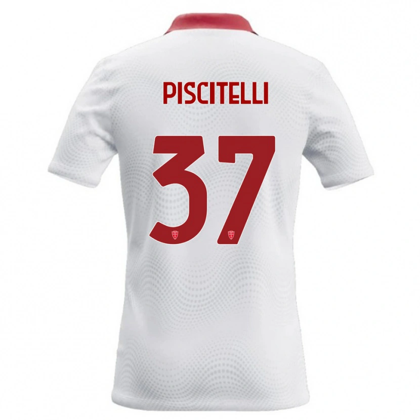 Danxen Kvinnor Pasquale Piscitelli #37 Vit Röd Bortatröja Matchtröjor 2026/27 Tröjor T-Tröja