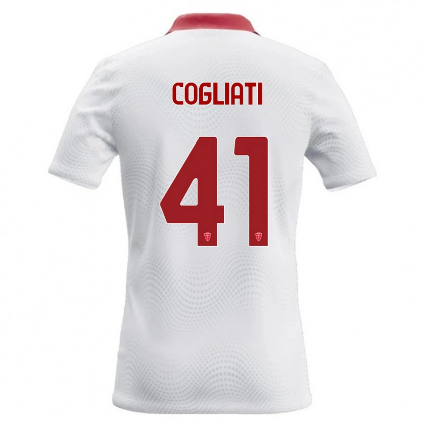 Danxen Kvinnor Andrea Cogliati #41 Vit Röd Bortatröja Matchtröjor 2026/27 Tröjor T-Tröja
