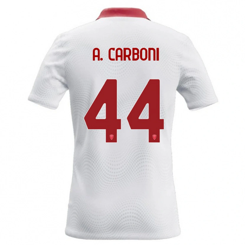 Danxen Kvinnor Andrea Carboni #44 Vit Röd Bortatröja Matchtröjor 2026/27 Tröjor T-Tröja