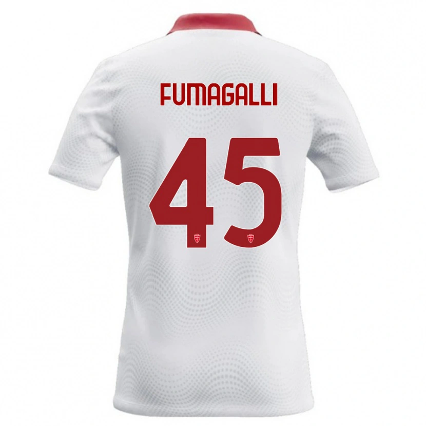 Danxen Kvinnor Valerio Fumagalli #45 Vit Röd Bortatröja Matchtröjor 2026/27 Tröjor T-Tröja