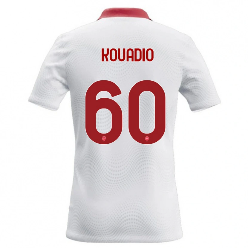 Danxen Kvinnor Eddy Kouadio #60 Vit Röd Bortatröja Matchtröjor 2026/27 Tröjor T-Tröja