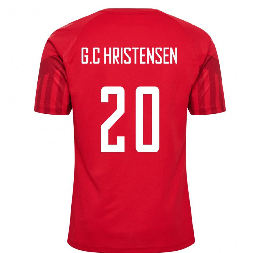 Danxen Kvinnor Danmarks Gustav Christensen #20 Röd Hemmatröja Matchtröjor 22-24 Tröjor T-tröja