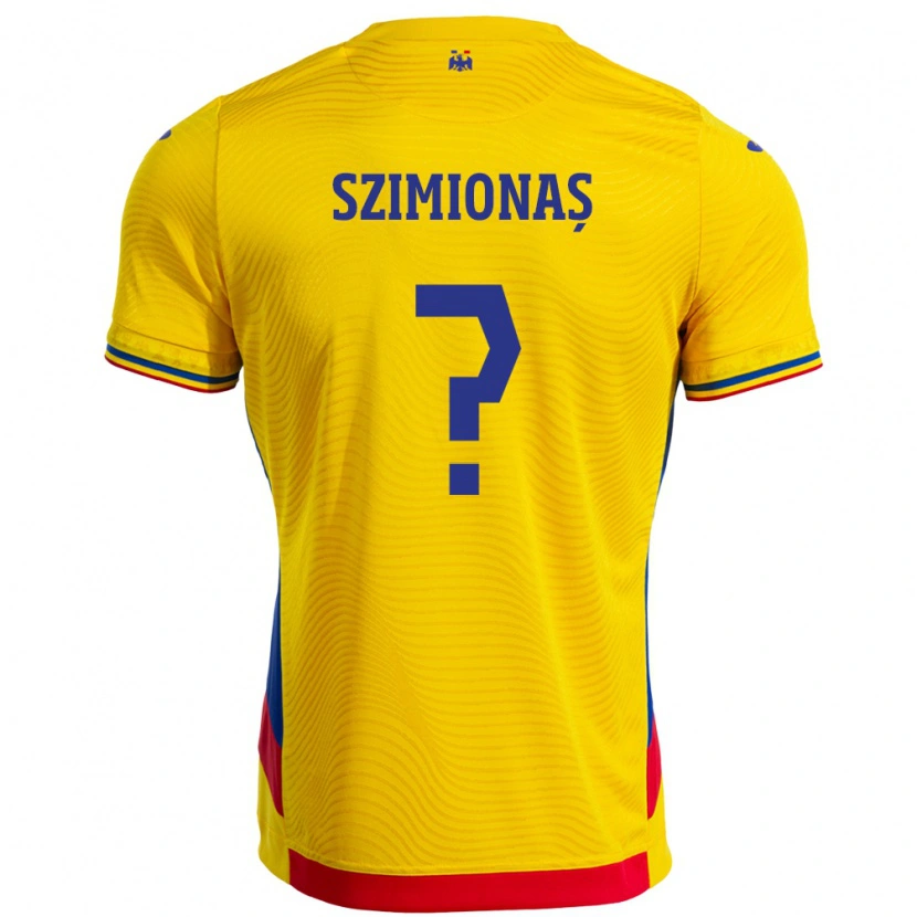 Danxen Barn Rumänien Luca Szimionaș #0 Gul Hemmatröja Matchtröjor 24-26 Tröjor T-Tröja