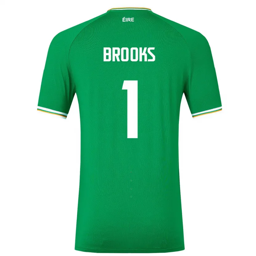 Danxen Barn Irland Tiernan Brooks #1 Grön Hemmatröja Matchtröjor 24-26 Tröjor T-Tröja