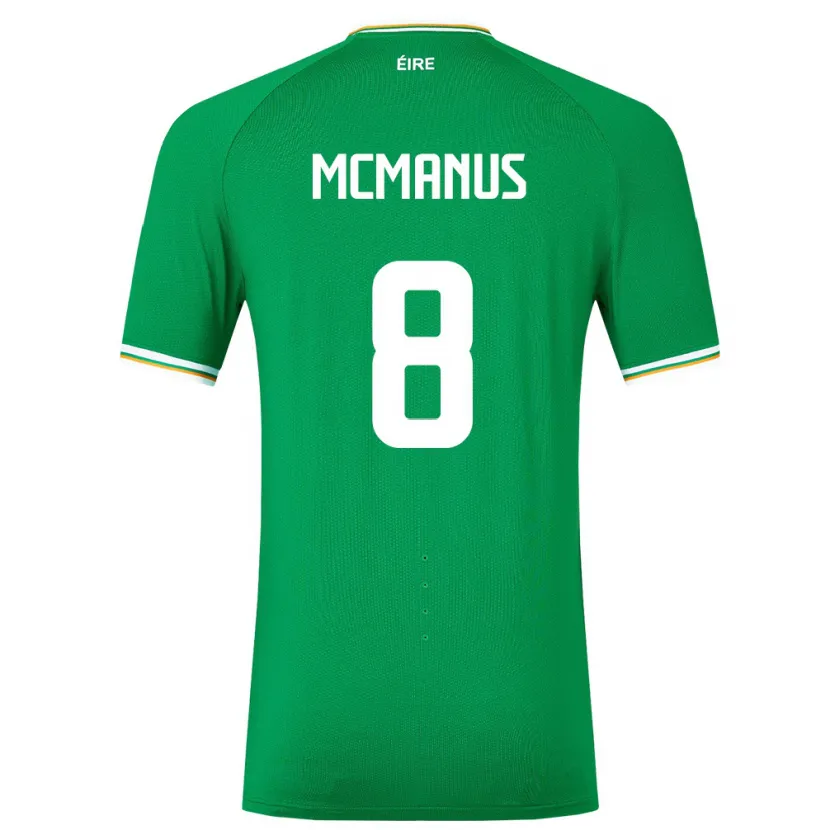 Danxen Barn Irland James Mcmanus #8 Grön Hemmatröja Matchtröjor 24-26 Tröjor T-Tröja