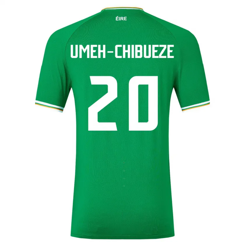 Danxen Barn Irland Franco Umeh-Chibueze #20 Grön Hemmatröja Matchtröjor 24-26 Tröjor T-Tröja